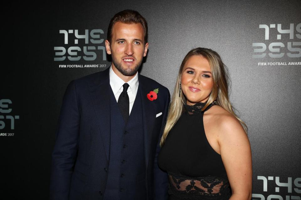 Harry Kane and Katie Goodland are bringing their young family (Michael Steele/Getty Images)