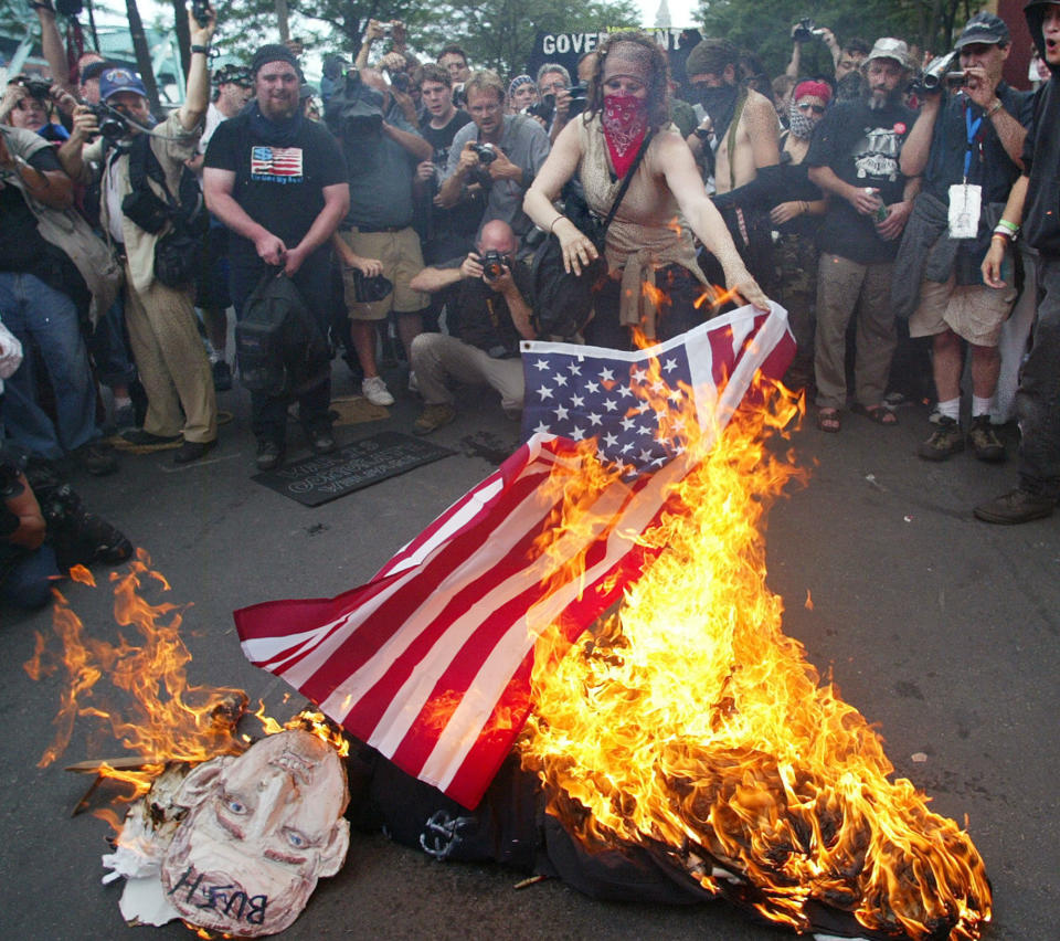 Flag-burning in America: A look back