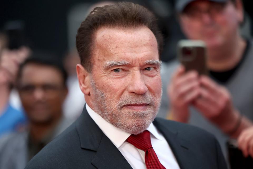 <p>Phillip Faraone/Getty </p> Arnold Schwarzenegger in Los Angeles on May 22, 2023.