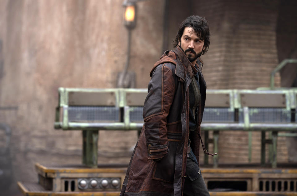 This image released by Lucasfilm Ltd. shows Diego Luna as Cassian Andor from "Andor." (Lucasfilm Ltd./Disney+ via AP)