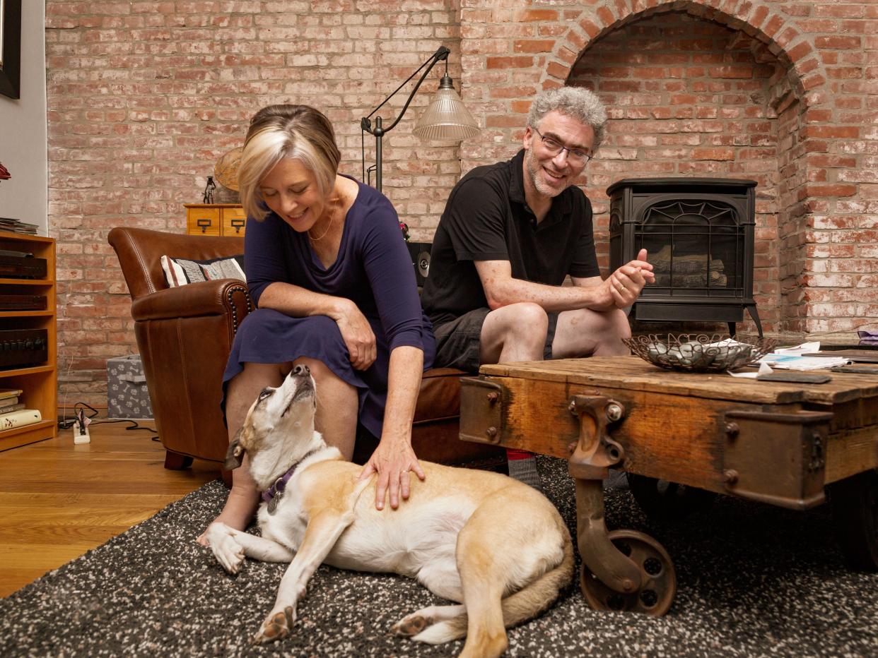 Theresa Brown and her husband with their dog pickles