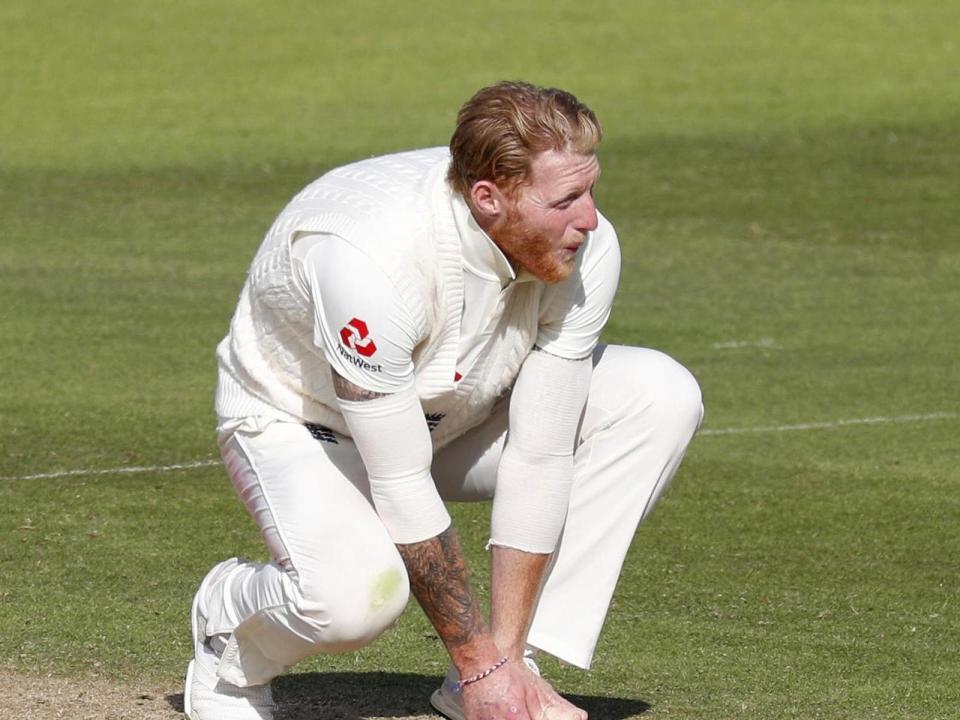 Ben Stokes on day three of England's first Test versus the West Indies: Getty