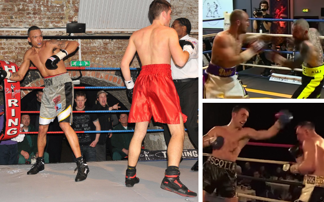 The last three British bouts to end with a fatality: Michael Norgrove v Tom Bowen (main image); Dale Evans v Mile Towell (top right) and Scott Westgarth v Dec Spelman (bottom right)  - Rex Enterprise News and pictures