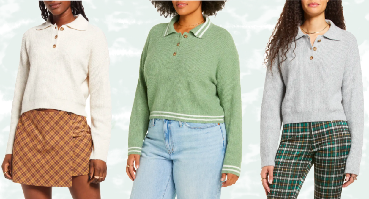 Save 36% on the BP. Rib Long Sleeve Polo Sweater with the Nordstrom Anniversary Sale.