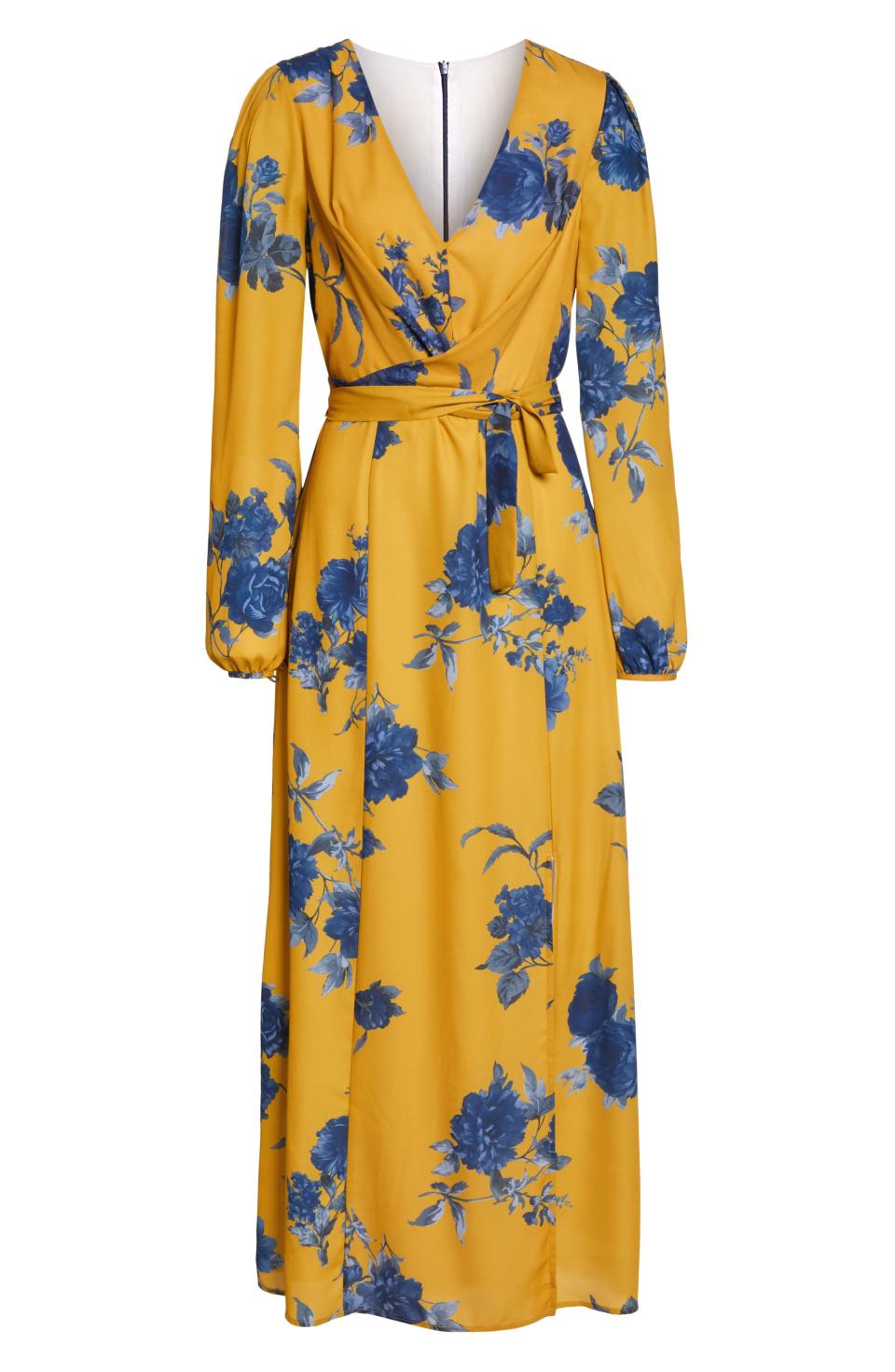 CHELSEA28 Floral Print Faux Wrap Maxi Dress