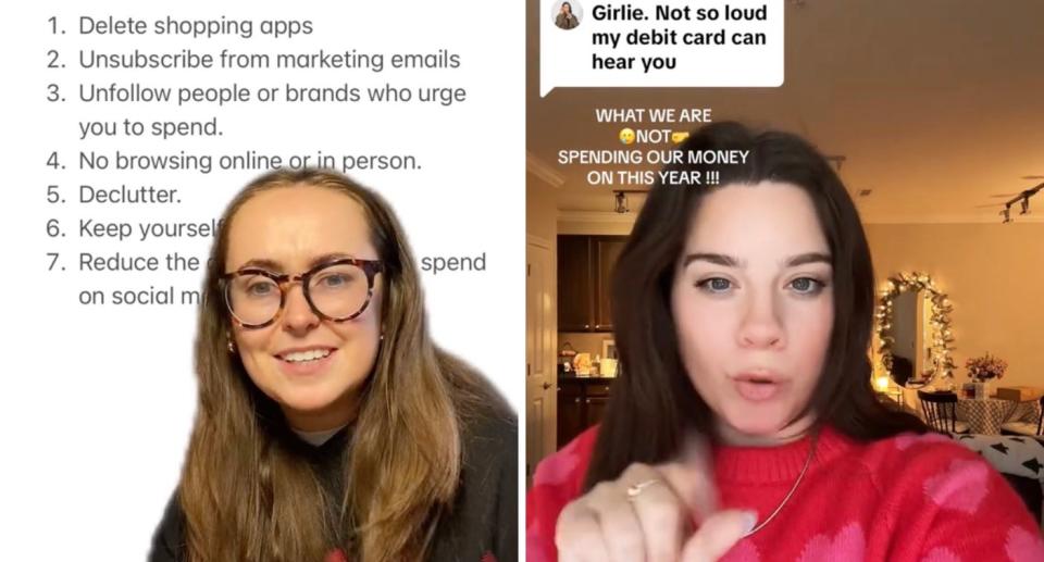 TikTokers including Rachel Eustace and Sara Noel are embracing No Spend January. Source: TikTok/rachel.eustace/Sara_ _Noel