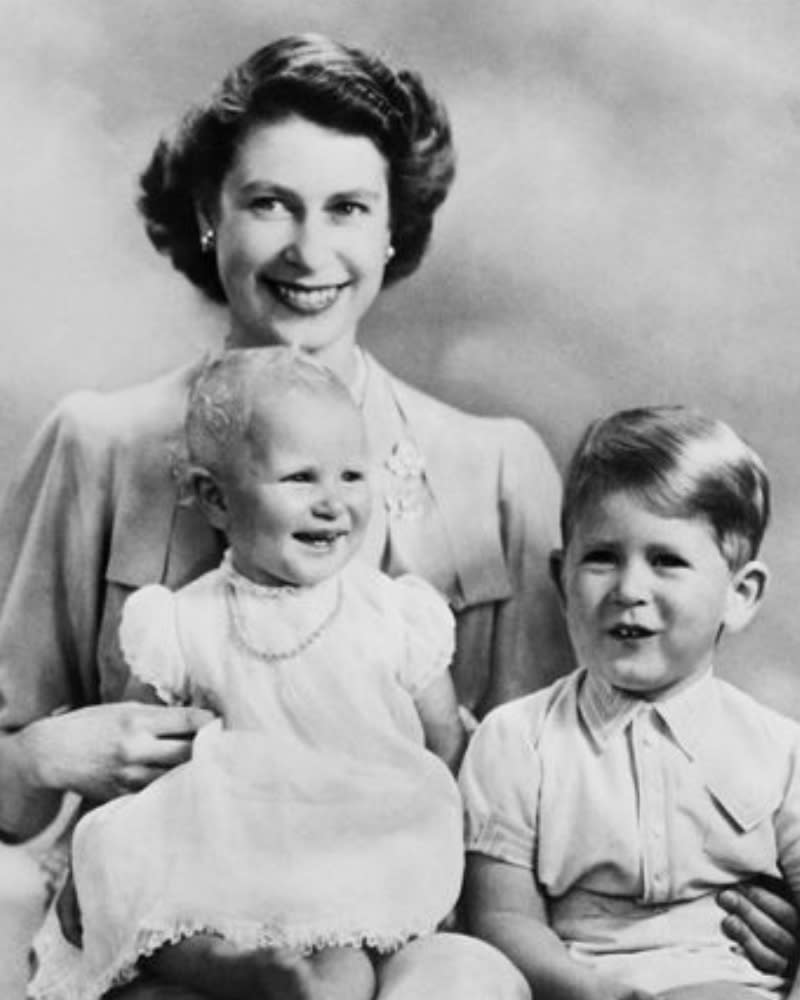 Charles and Anne pose with their mother