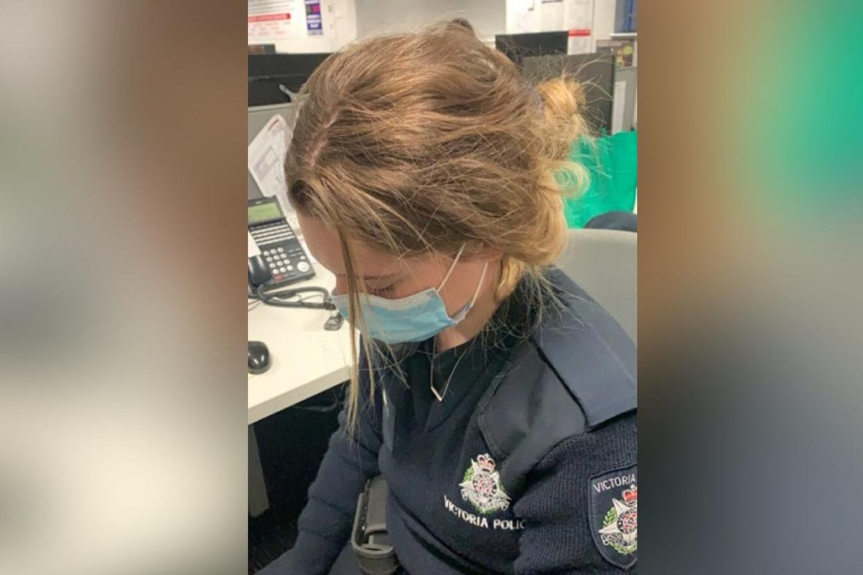 A 26-year-old constable returned to the station concussed and missing a clump of hair following an alleged assault: The Police Association Victoria