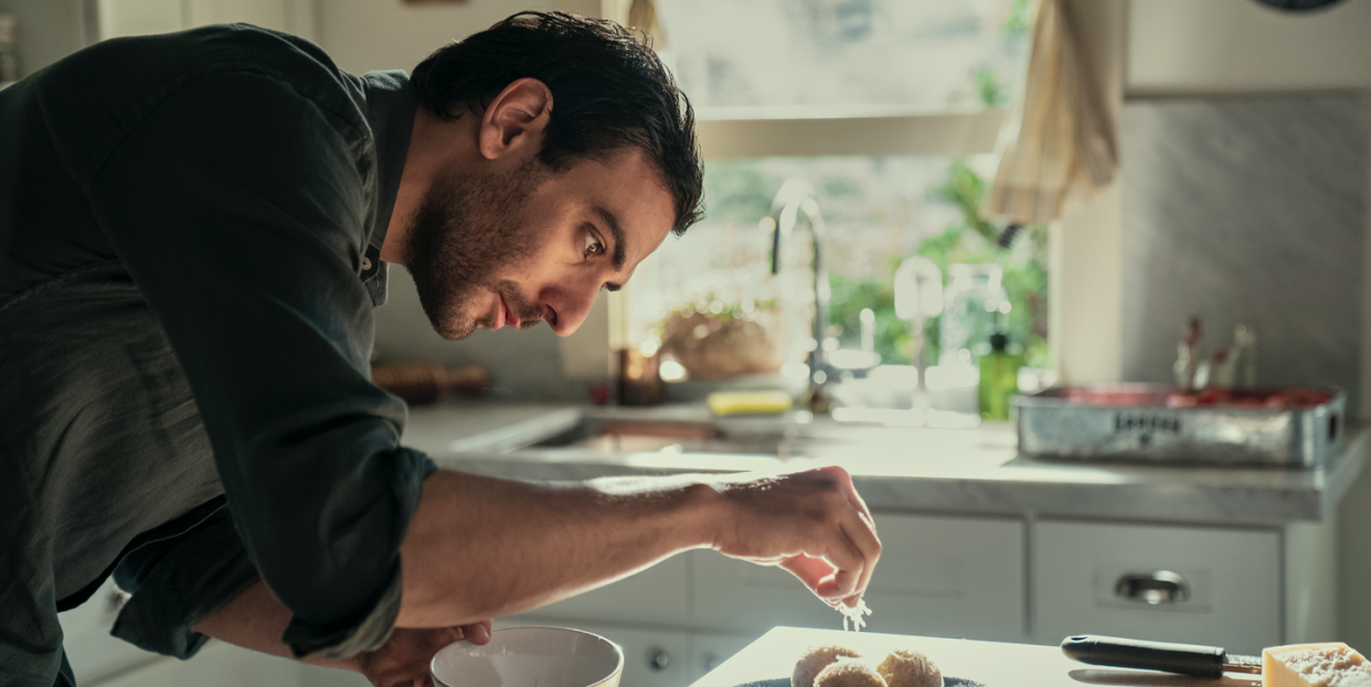 man cooking