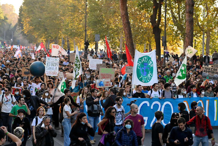 Protesters in Rome