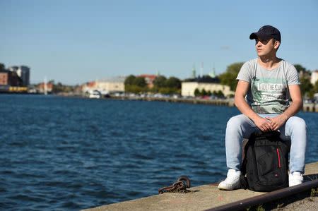 Afghan migrant Mohsen Naghawi poses in Karlshamn, Sweden, September 10, 2016. Picture taken September 10, 2016. REUTERS/Fabian Bimmer