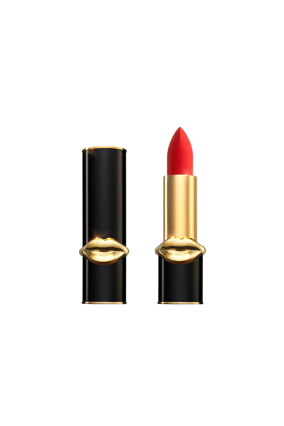 Pat McGrath Labs MatteTrance red lipstick.