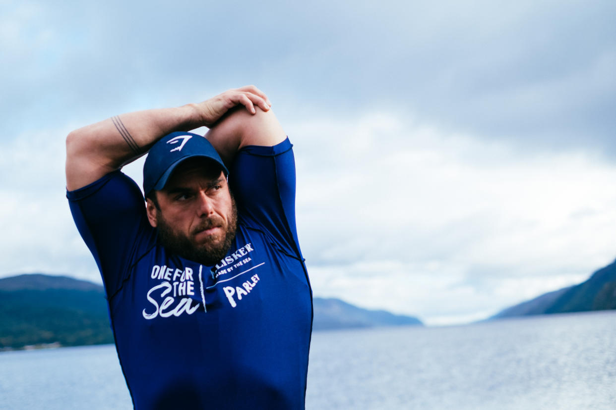 Extreme adventurer Ross Edgley has broken the record for the longest ever open water swim in Loch Ness (Jonty Storey/PA)