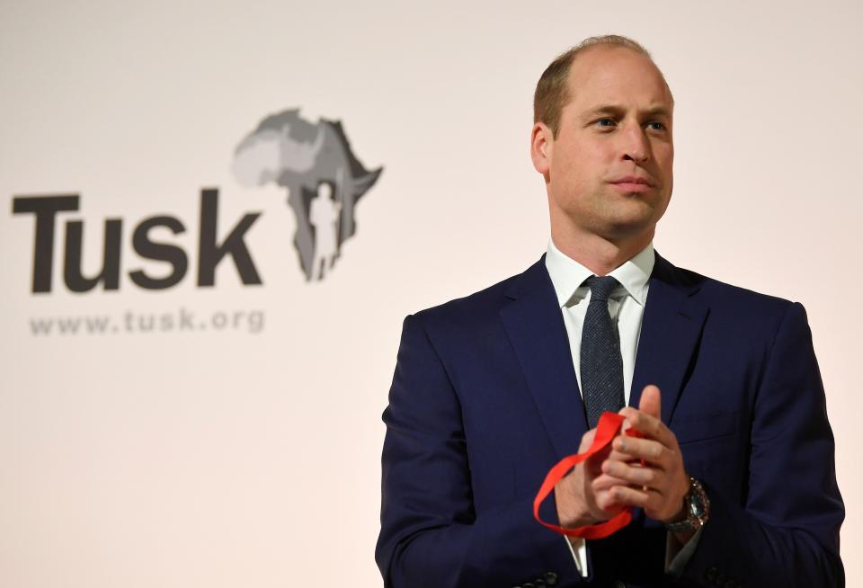 Prince William at the Tusk Conservation Awards in London on Nov. 21, 2019. The awards celebrate people who work protecting African wildlife and natural heritage.