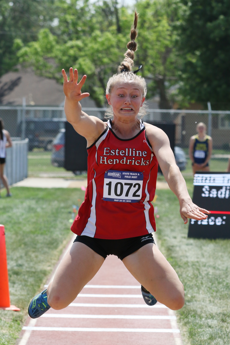 Sadie Johnson of Estelline-Hendricks placed in the Class A girls' triple jump and pole vault during the 2024 South Dakota State Track and Field Championships at Howard Wood Field in Sioux Falls.