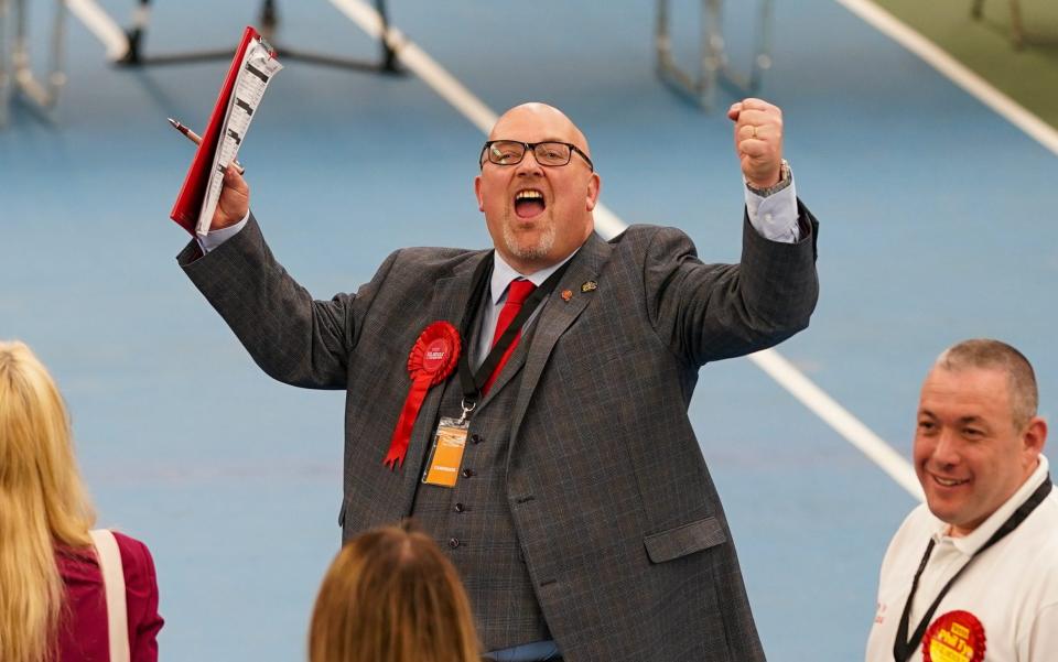 Sunder council leader Graeme Millier celebrates Labour's victory - GETTY IMAGES