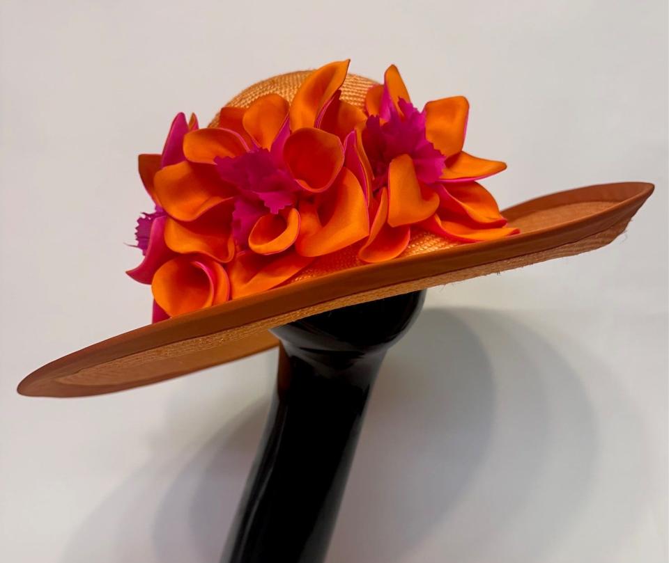 Christine A. Moore's wide brimmed hat which is part of the milliner's 2024 Spring Collection