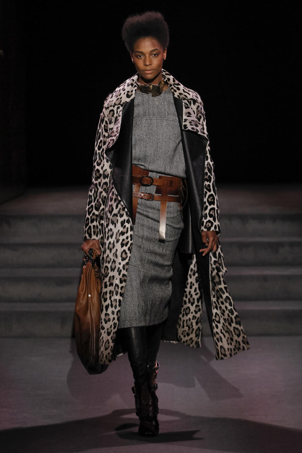 A model walks the runway at Tom Ford’s show at New York Fashion Week on Sept. 7.