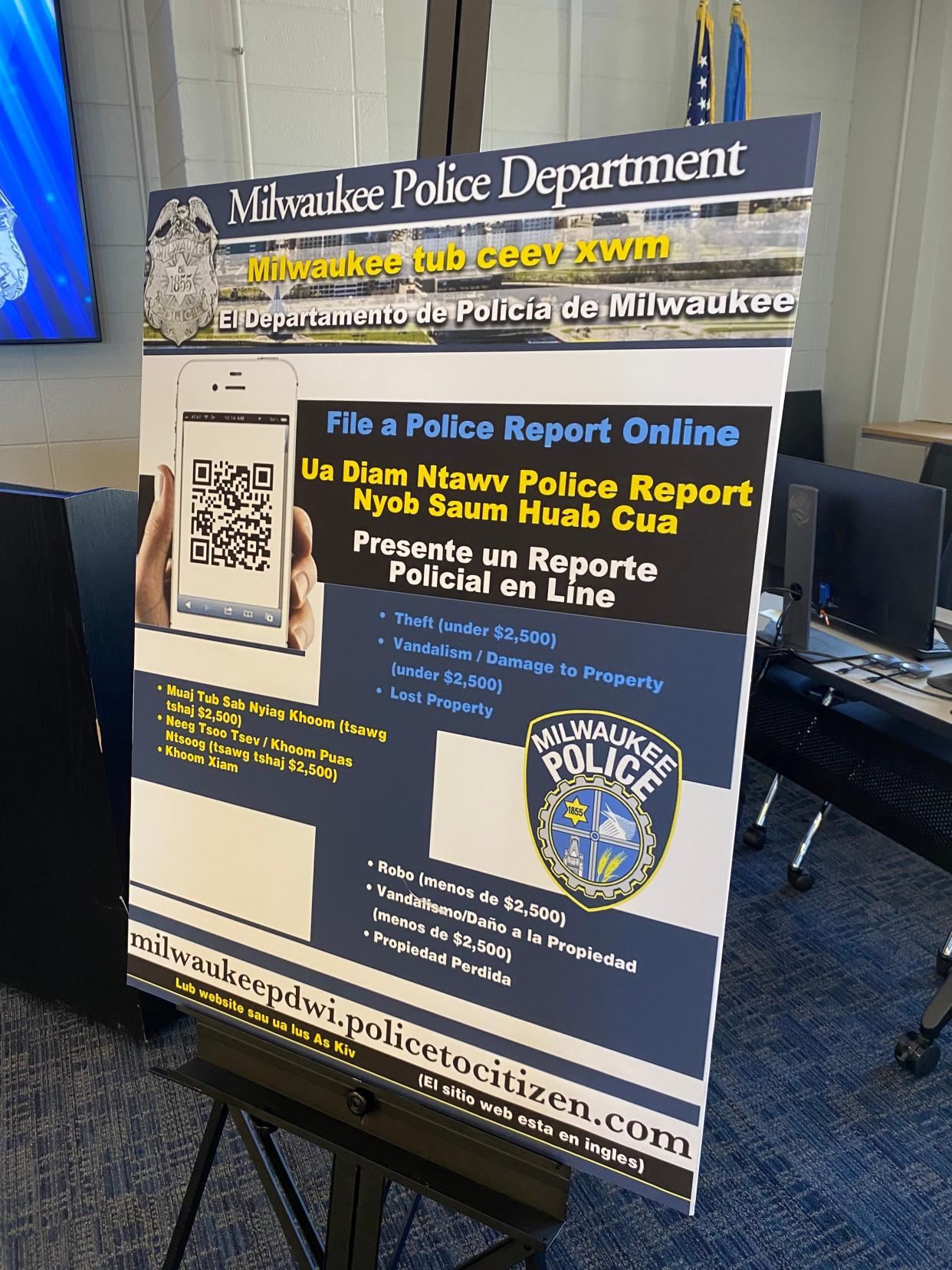 Milwaukee police on Tuesday announced the public now has the option to file reports for certain non-emergencies online, without having to interact with police face-to-face.

The service allows people to file reports of lost property, theft of items valued less than $2,500 and vandalism or damage to property also valued at less than $2,500 through MilwaukeePDWI.PoliceToCitizen.com.