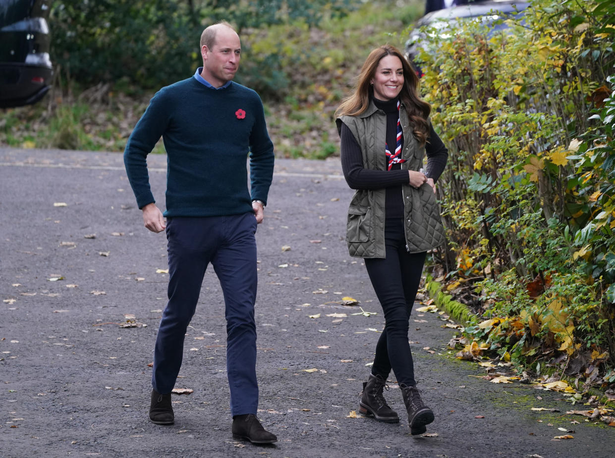 The Duke and Duchess of Cambridge arrive for a visit to celebrate the Scouts PromiseToThePlanet campaign at Alexandra Park Sports Hub, Dennistoun, Glasgow, as the Cop26 summit takes place in the city. (Getty Images) 