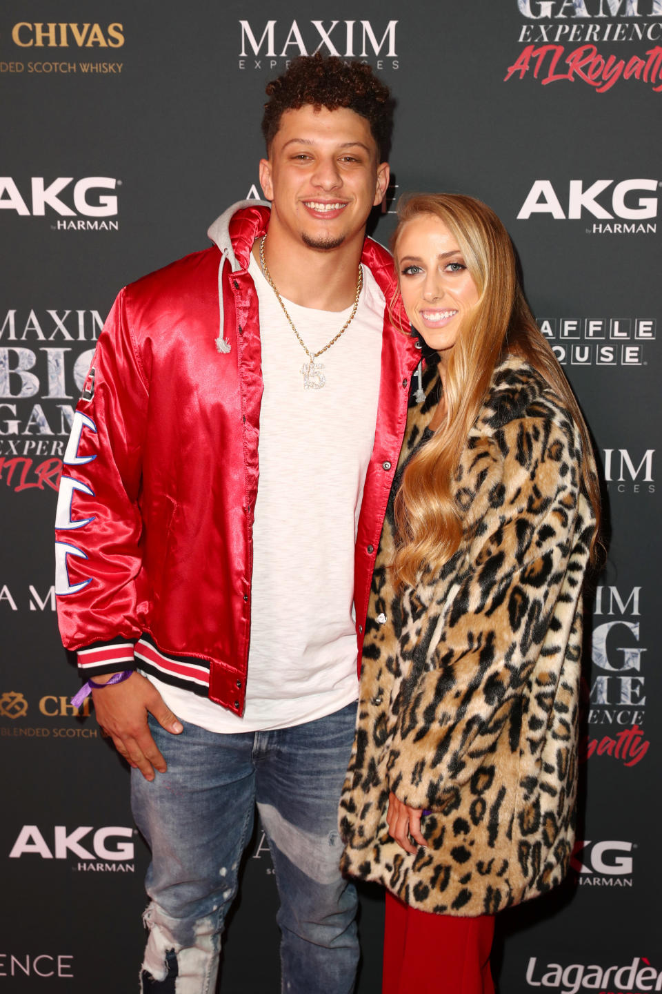 Patrick Mahomes and Brittany Matthews arrive at The Maxim Big Game Experience on February 02, 2019