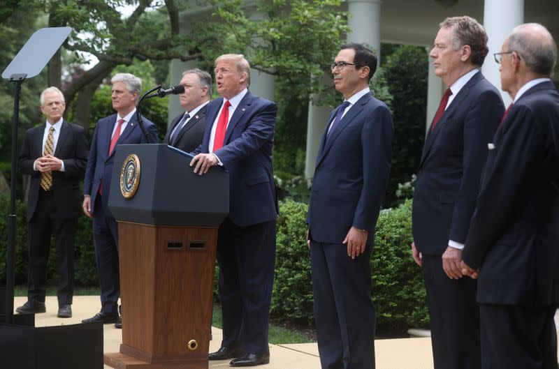 U.S. President Trump makes announcement about China at the White House in Washington