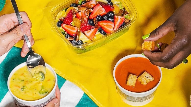 Fresh soups and salad from Panera Bread