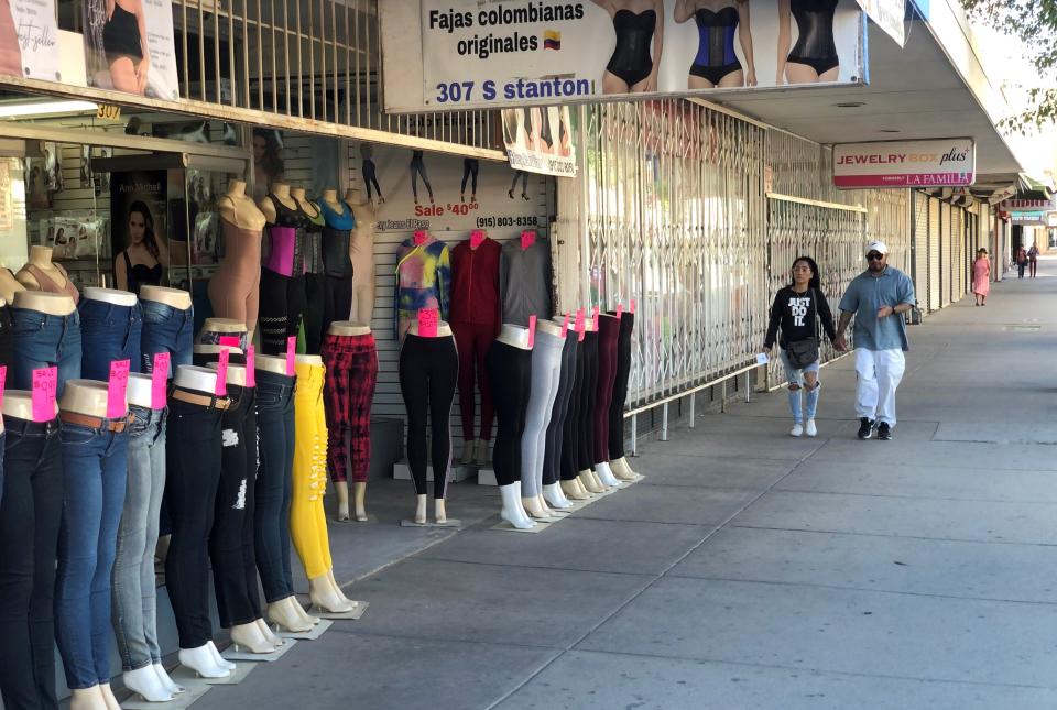 A clothing store at 307 S. Stanton St., as seen Oct. 16 in Downtown El Paso, is in a building with several empty retail spaces. The building is part of a nine-building purchase made by a company tied to Dallas' Parking Systems of America.