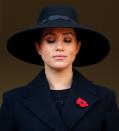 <p>The Duchess of Sussex on Remembrance Sunday.</p>