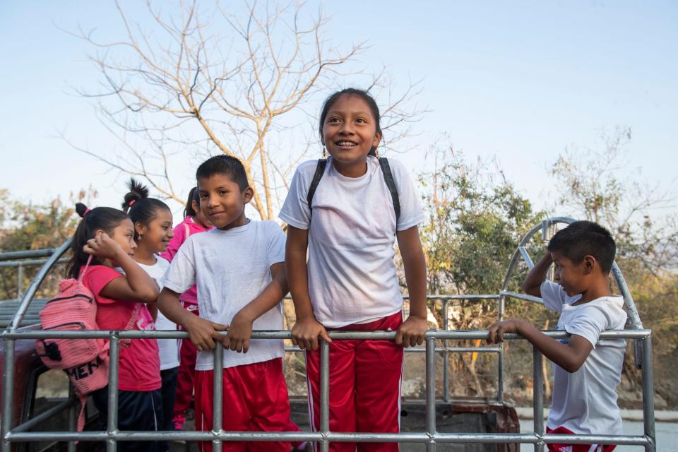 Melissa Sical is all smiles as she gets ready to attend a sporting competition with her schoolmates from her village in Baja Verapaz, Guatemala, in early March.