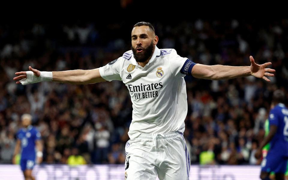 Karim Benzema celebrates scoring against Chelsea - Real Madrid vs Chelsea: Carlo Ancelotti slays another Premier League team - Reuters/Juan Medina 