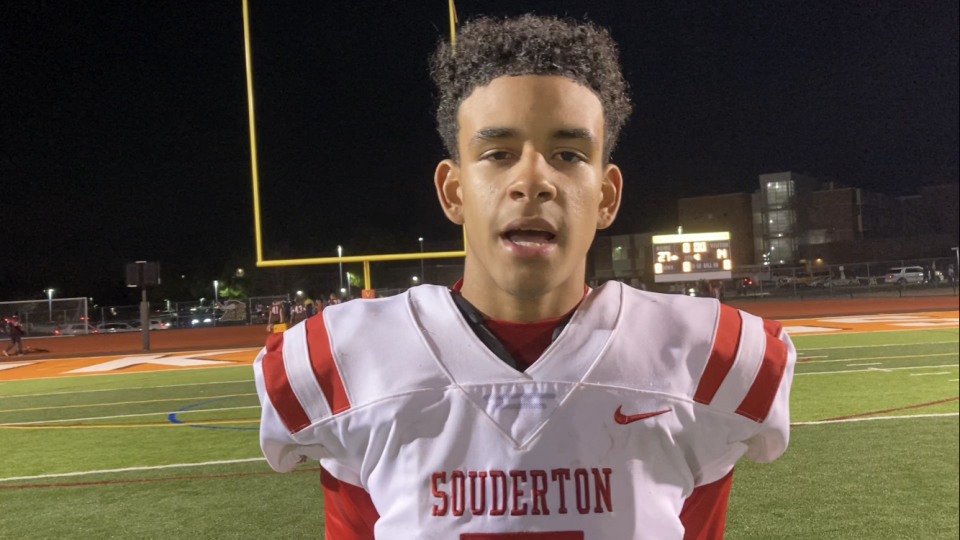 Souderton senior receiver Winday Dawson discusses Thursday's 27-14 District One Class 6A playoff loss to Perkiomen Valley in which he had two catches for 64 yards.