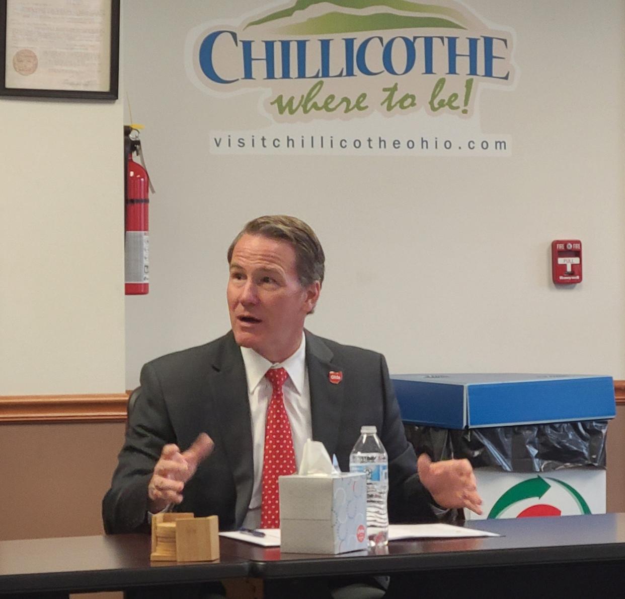 The Lt. Governor of Ohio Jon Husted visited Chillicothe to talk to local community and business leaders.