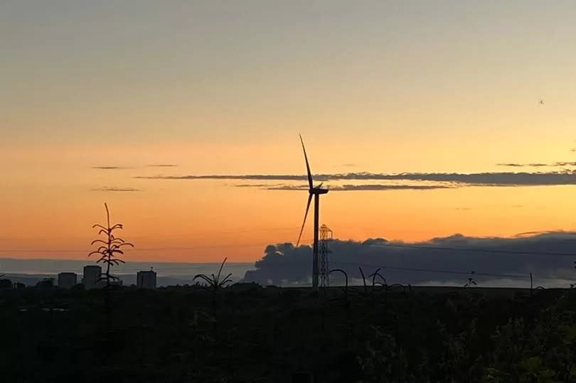 Smoke from the fire seen almost 30 miles away near Hamilton, South Lanarkshire