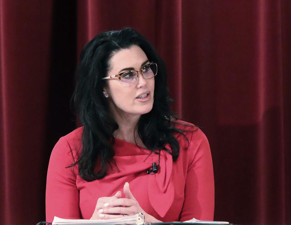 Waukesha County Judge and state Supreme Court contender Jennifer Dorow participates in a candidate forum at Monona Terrace in Madison, Wis. Monday, Jan. 9, 2023.