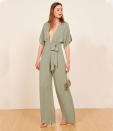 <p>Lemongrass Jumpsuit, $278, <a rel="nofollow noopener" href="https://www.thereformation.com/products/lemongrass-jumpsuit?color=Seafoam&via=Z2lkOi8vcmVmb3JtYXRpb24td2VibGluYy9Xb3JrYXJlYTo6Q2F0YWxvZzo6Q2F0ZWdvcnkvNWE2YWRmZDNmOTJlYTExNmNmMDRlOWNi" target="_blank" data-ylk="slk:thereformation.com;elm:context_link;itc:0;sec:content-canvas" class="link ">thereformation.com</a> </p>