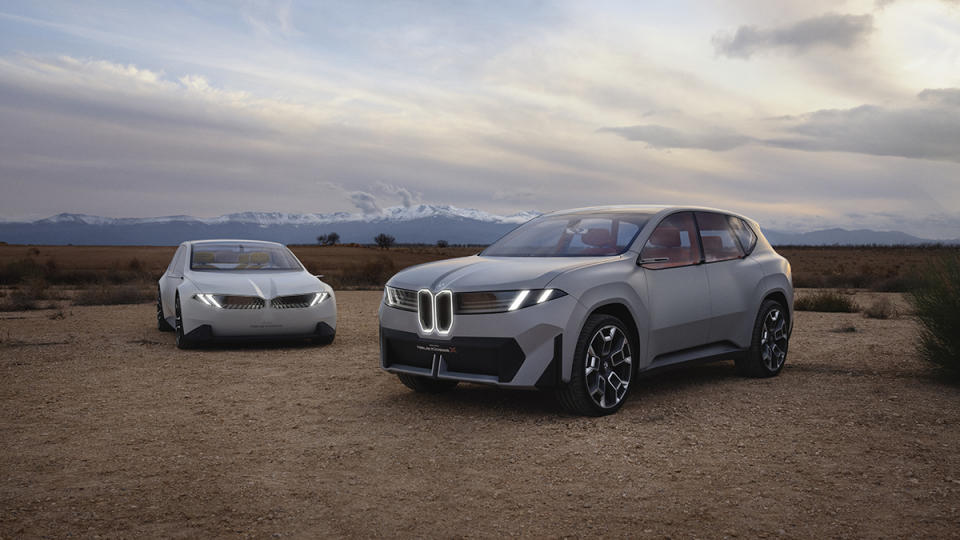 The BMW Vision Neue Klasse (left) and Vision Neue Klasse X (right) concepts