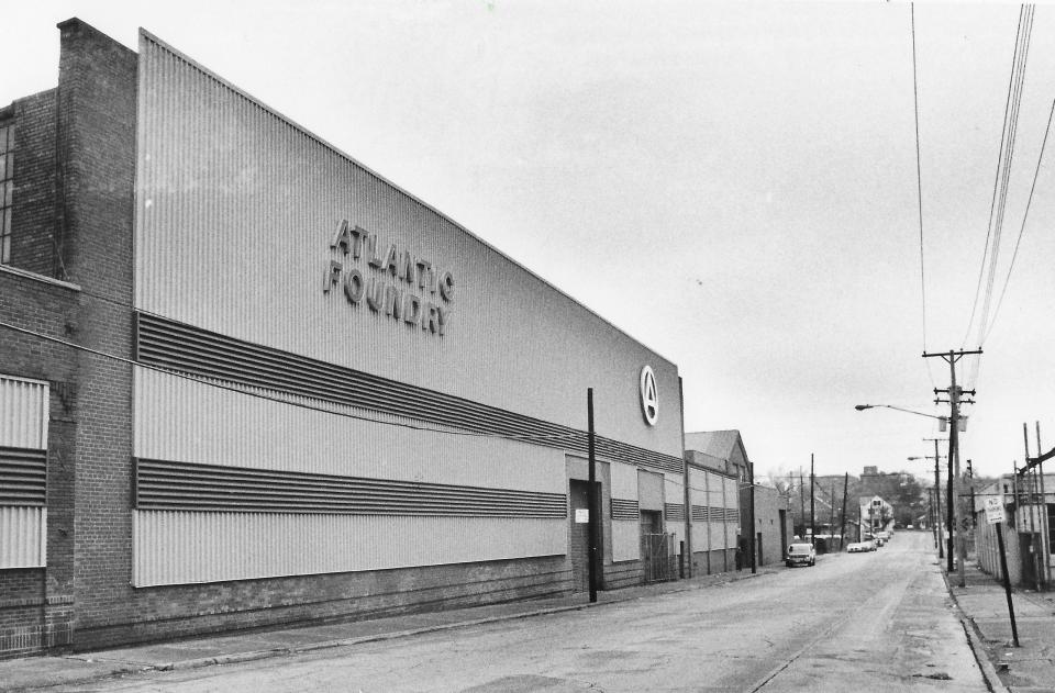 The Atlantic Foundry Co. is pictured on Beaver Street in 1988 after officials announced the closing of the business.