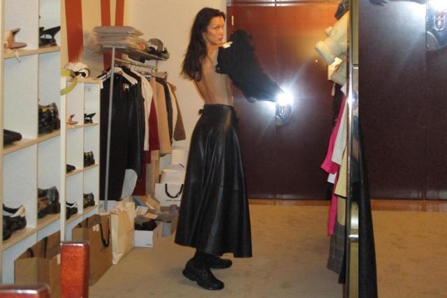 January 11, 2022 - Bella Hadid Gives Us Y2K Vibes In Vintage Nike Trackpants  - HADIDSCLOSET