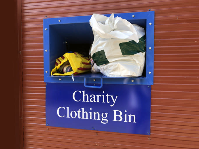 a clothing charity bin