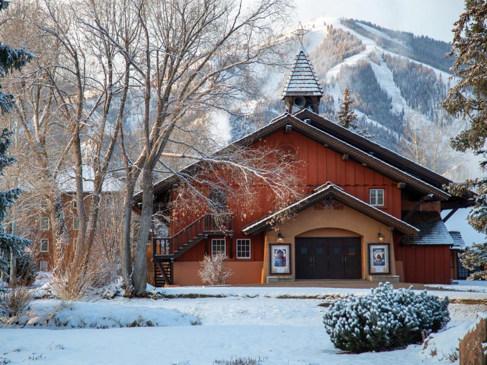 The snowy mountains in Sun valley, idaho.