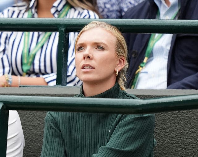 Katie Boulter watching on as boyfriend Alex De Minaur plays