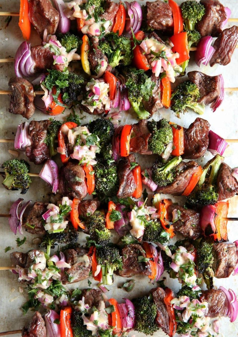 Beef Kabobs with Dijon Relish