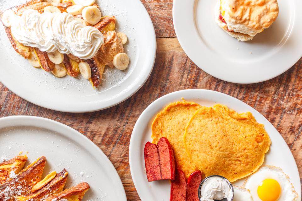 Smoked Brisket Hash, Biscuits & Gravy, Fried Chicken & Apple Jacks, The King’s French Toast and other breakfast foods and platters are available during breakfast hours each day at select locations.