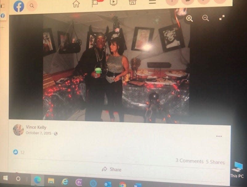 This Facebook photograph from the personal page of Pitman Borough Councilman-elect Vincent Kelly was in social media circulation on Thursday. Kelly says the photo, showing him in a store-bought Flavor Flav costume, was from a Hollywood-themed 2008 party. He was unaware it was posted.