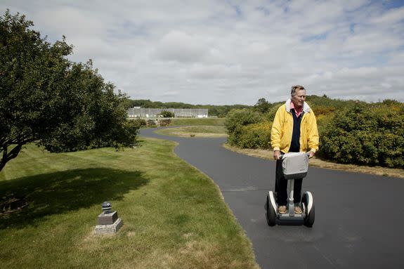 George H.W. Bush in L.L. Bean Segway couture.