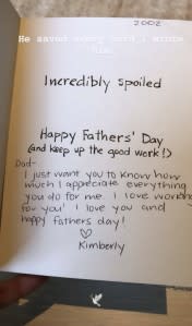 Kim Kardashian Father's Day Note