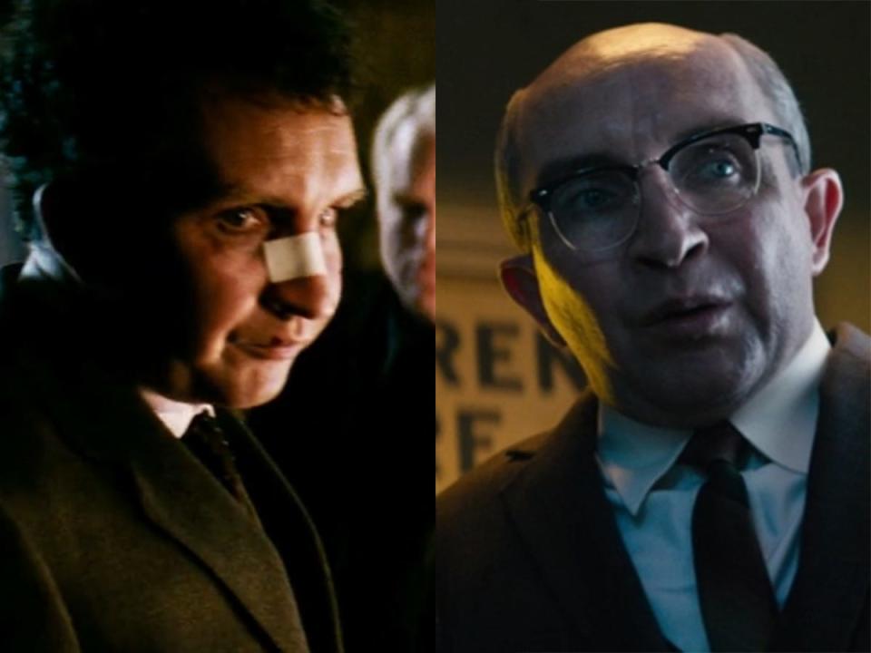 On the left: Eddie Marsan in "Mission: Impossible III." On the right: Marsan in "Deadpool 2."