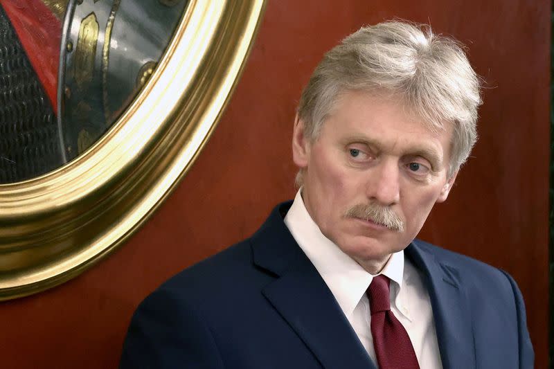 Kremlin spokesman Dmitry Peskov attends a news conference in Moscow