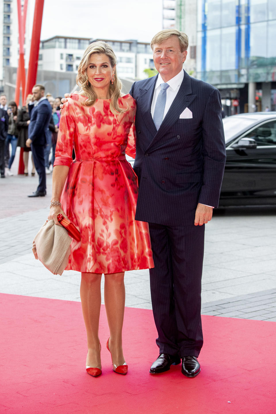 DUBLIN, IRELAND - JUNE 13: King Willem-Alexander of The Netherlands and Queen Maxima of The Netherlands on June 13, 2019 in Dublin, Ireland. The King and Queen of The Netherlands are in Ireland for an three day state visit. (Photo by Patrick van Katwijk/Getty Images)